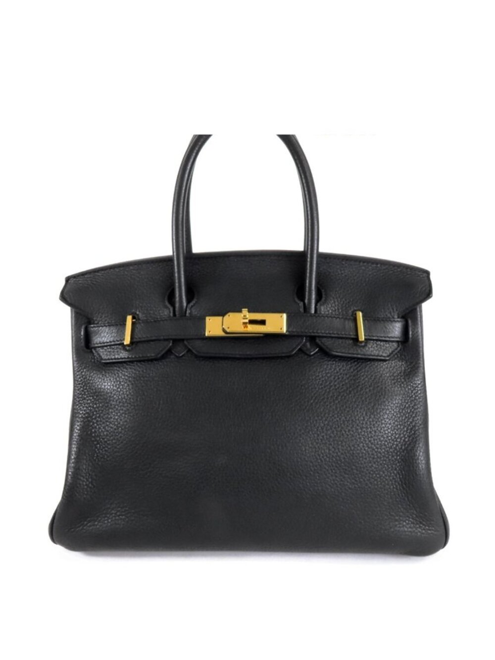 Hermes Birkin 30 Black Gold Taurillon Handbag